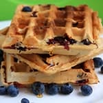 Vegan Blueberry Oats Waffles
