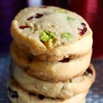 Cranberry Pistachio Shortbread Cookies