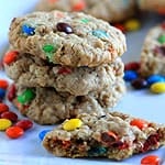 Eggless Chewy Oatmeal Cookies with M&M Eggless Chewy Oatmeal Cookies with M&M