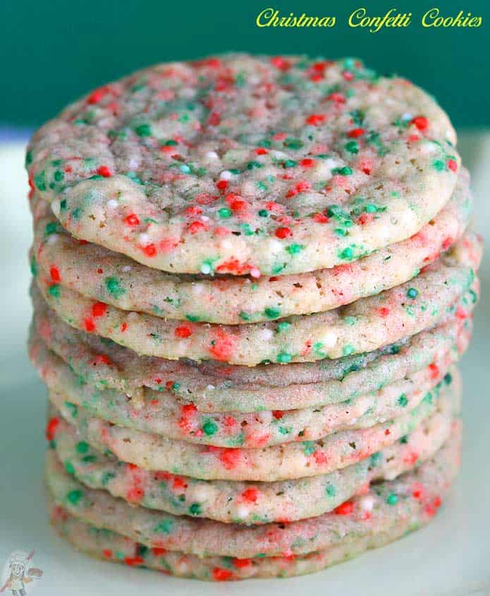 Eggless Christmas Confetti/Funfetti Cookies Eggless Christmas Confetti/Funfetti Cookies