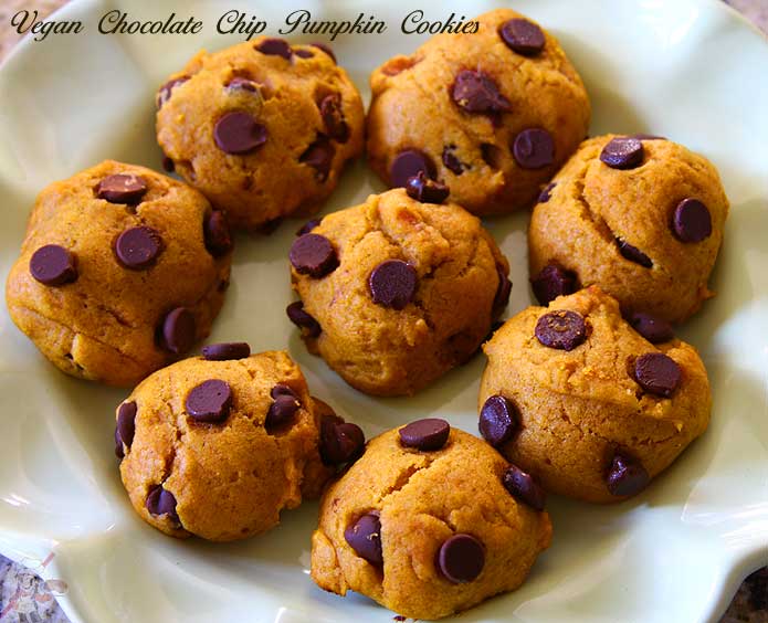 Vegan Chocolate Chips Pumpkin Cookies Vegan Chocolate Chips Pumpkin Cookies