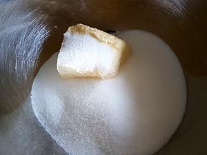 Add butter and sugar in a large bowl. Add butter and sugar in a large bowl.