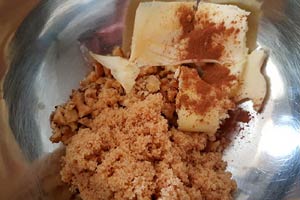 Mix streusel topping tp ingredients Mix streusel topping tp ingredients
