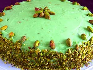 Pistachio Cake after full decoration.