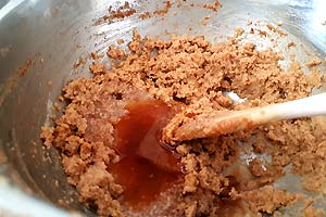 Add flax eggs and vanilla. Add flax eggs and vanilla.
