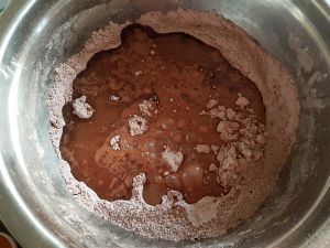 Add Wet Ingredients Into Dry Mix Add Wet Ingredients Into Dry Mix
