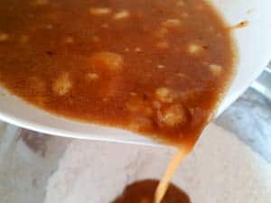 4. Stir in wet into dry. 4. Stir in wet into dry.