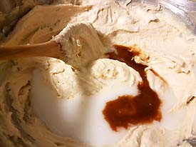 Beat egg-replacer and vanilla extract Beat egg-replacer and vanilla extract