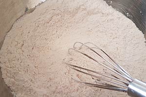Mix dry ingredients. Mix dry ingredients.