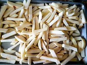 Place Dried Potatoes On Baking Sheet Place Dried Potatoes On Baking Sheet