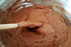 Brownie batter is ready. Brownie batter is ready.