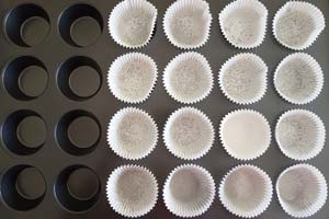 Muffin tin with paper liner Muffin tin with paper liner