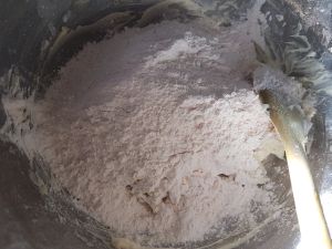 Add Flour Mix To Butter Mix Add Flour Mix To Butter Mix