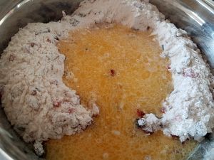 Pour Wet Mix Into Flour Mixture Pour Wet Mix Into Flour Mixture