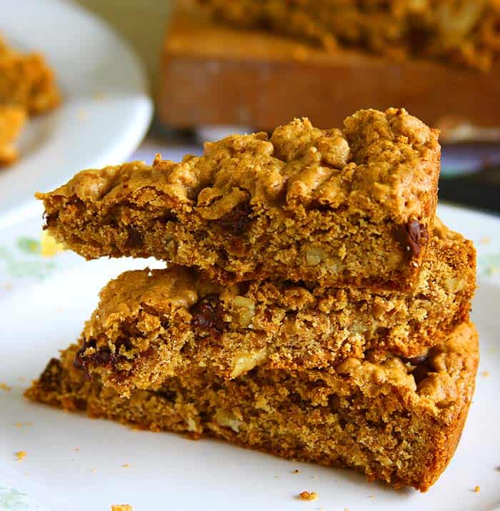 Chocolate Chip Cookie Bars with Bran Cereal