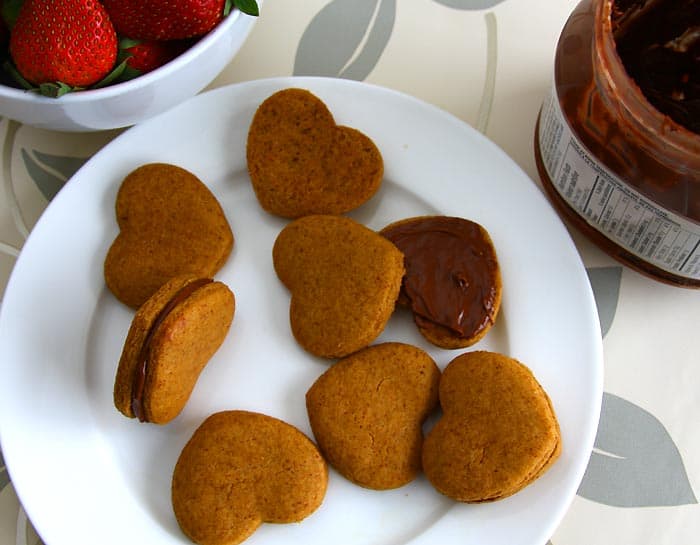 Almond Butter Cookies With Nutella Sandwich