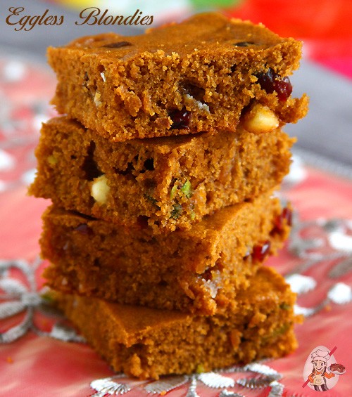 White Chocolate Cranberry Eggless Blondies White Chocolate Cranberry Eggless Blondies