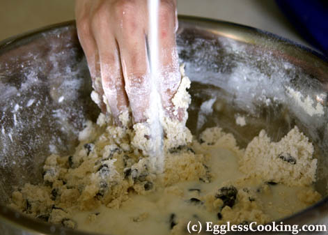 Add milk to flour