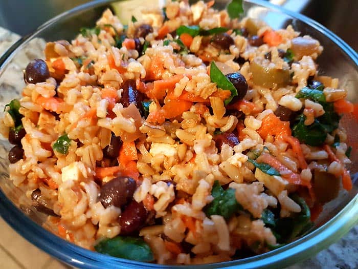 Mexican Brown Rice Salad Bowl - Easy Vegan Lunch Recipe