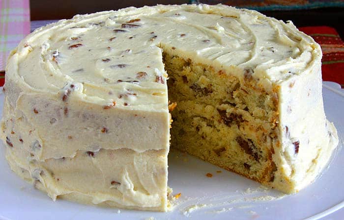 Butter pecan cake sliced Butter pecan cake sliced