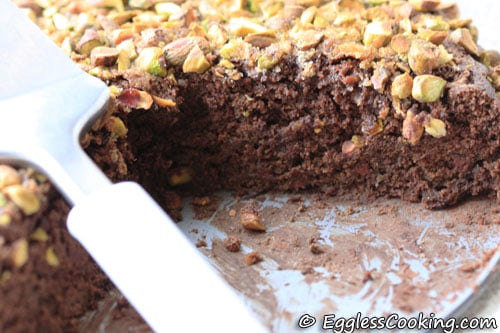 Cut Eggless Chocolate Zucchini Cake