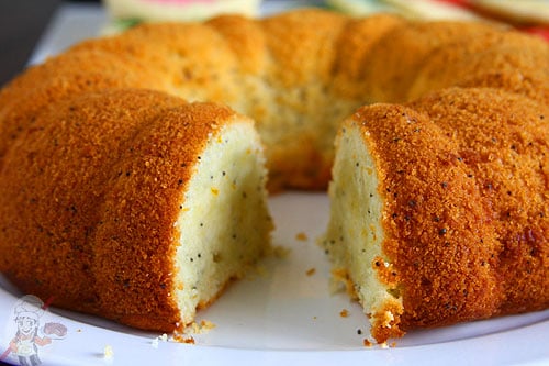 Egg Free Orange Poppy Seed Bundt Cake