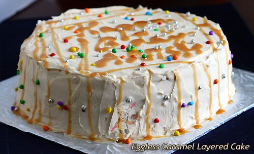 Eggless Decadent Caramel Cake Eggless Decadent Caramel Cake
