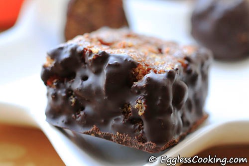 Chocolate Coated Vegan Apple Cake