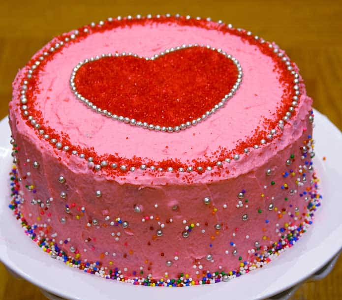 Eggless Checkerboard Cake – Valentine’s Day Theme Eggless Checkerboard Cake – Valentine’s Day Theme