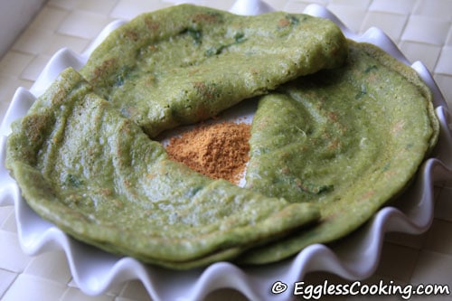 Brown Rice and Cilantro Savory Crepes (or simply Coriander Dosa)