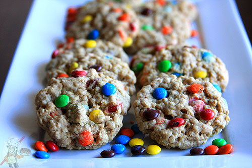 Eggless Oatmeal M&M Cookies Eggless Oatmeal M&M Cookies