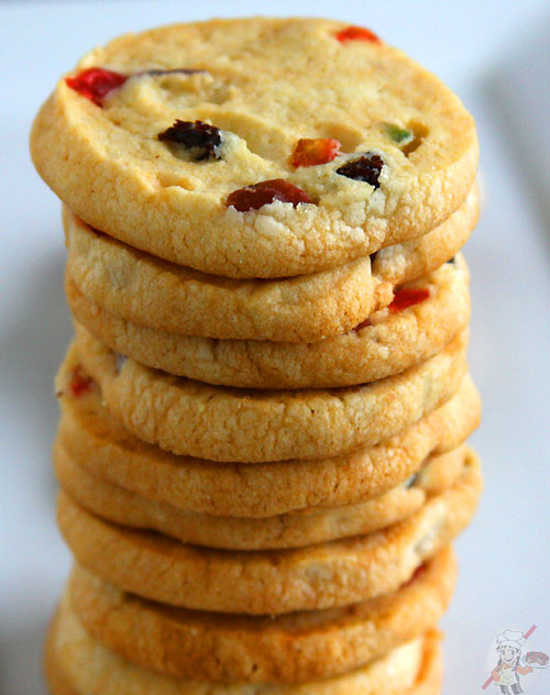 Eggless Tutti Fruiti Cookies