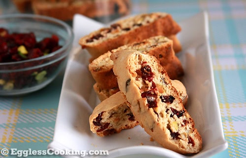 Vegan Cranberry Pistachio Biscotti