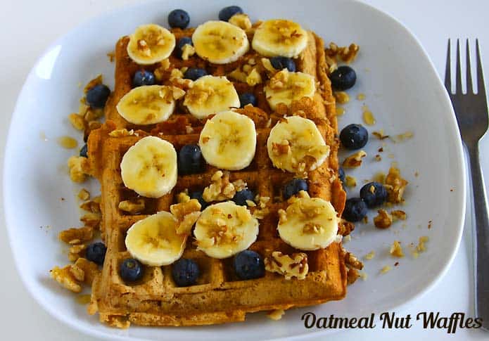 Vegan Oatmeal Nut Waffles