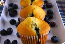 Eggless Blueberry Muffins