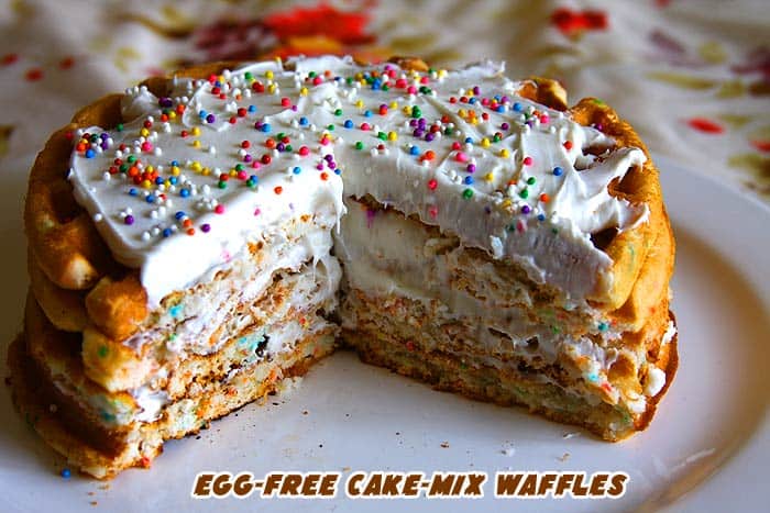 Eggless Cake Mix Waffles Eggless Cake Mix Waffles
