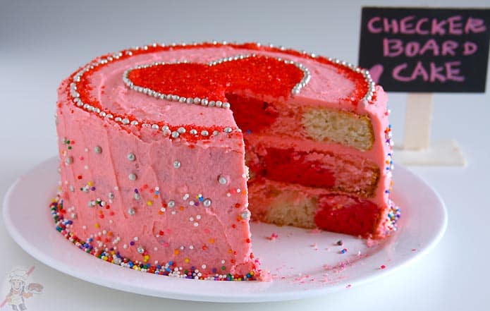 Eggless Checker Board Cake Eggless Checker Board Cake