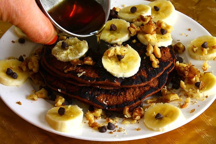 Eggless Chocolate Pancakes Eggless Chocolate Pancakes
