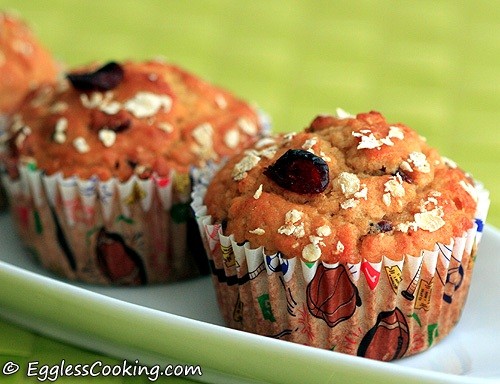 Oat Flour Cranberry Muffins