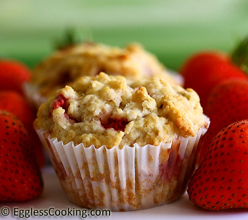 Strawberry Banana Muffins Recipe | Eggless Cooking