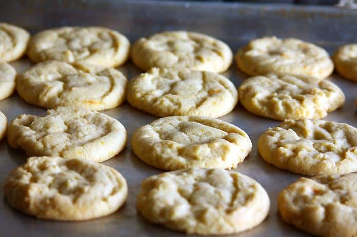 Orange Cookies In Baking Tray