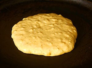 Pour batter on hot pan Pour batter on hot pan