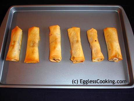 eggless baked spring rolls