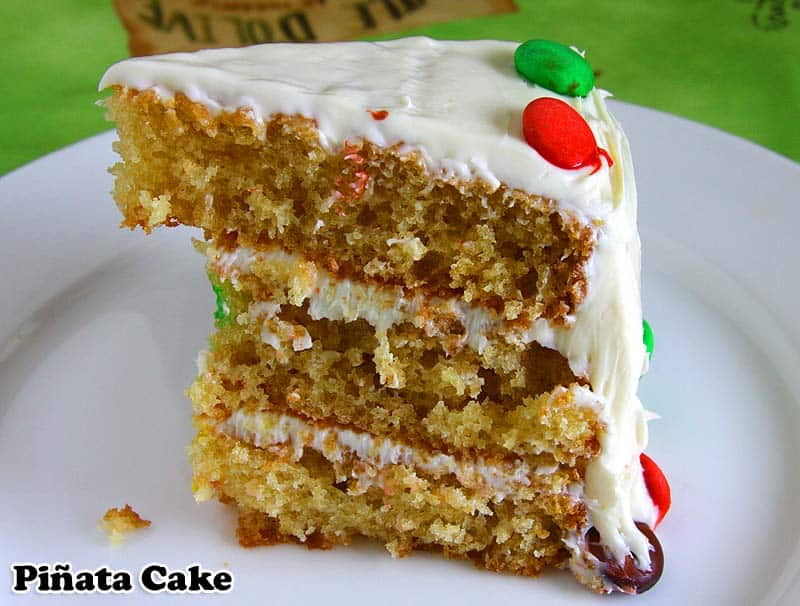 pinata cake (sliced) pinata cake (sliced)