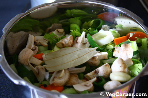 Homemade Vegetable Broth: Cut Vegetables Homemade Vegetable Broth: Cut Vegetables
