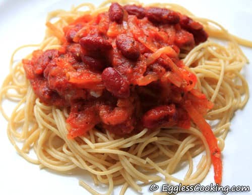 Spaghetti With Kidney Beans Sauce Spaghetti With Kidney Beans Sauce