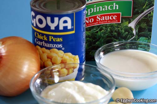 Spinach Chickpeas Gravy Ingredients