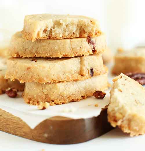 Vegan Banana Pecan Shortbread Cookies