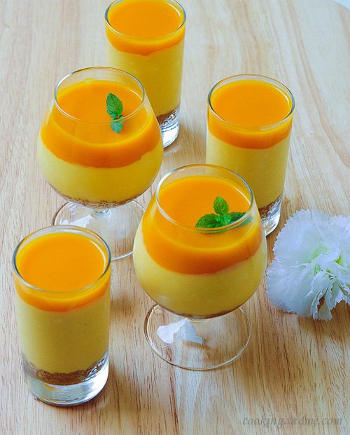 Eggless No-Bake Mango Cheesecake Eggless No-Bake Mango Cheesecake