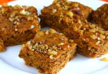 vegan banana bars with walnuts